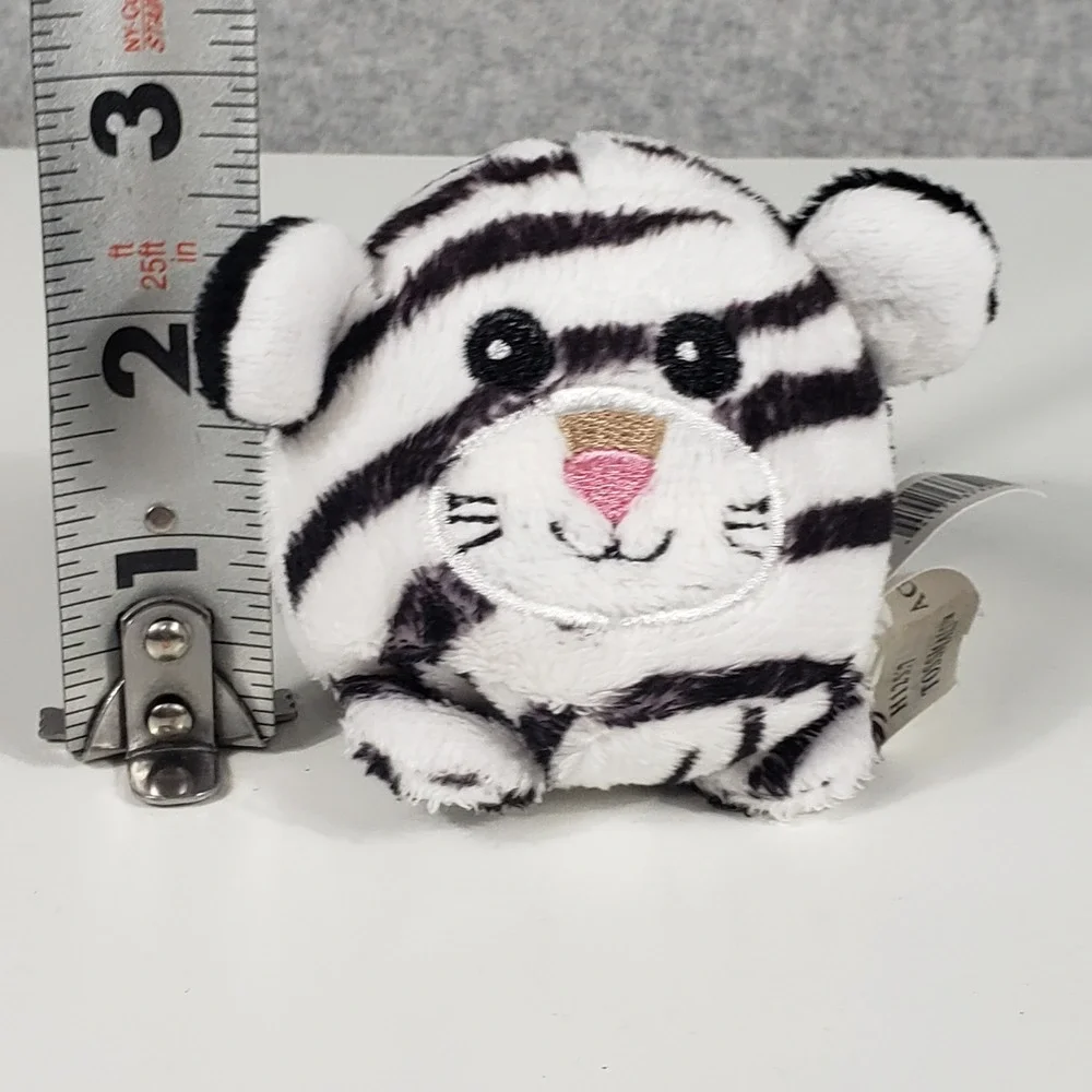 Ganz Tossimals White Black‎ Striped Tiger Plush 3in Mini Stuffed Animal H12527
